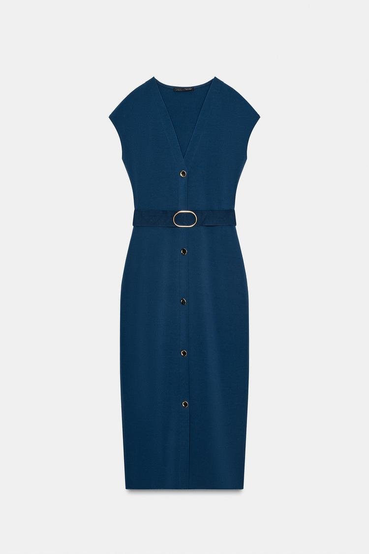 ZARA - VESTIDO MIDI STRETCH